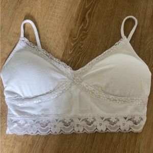Elegant Lace Trim White Bralette